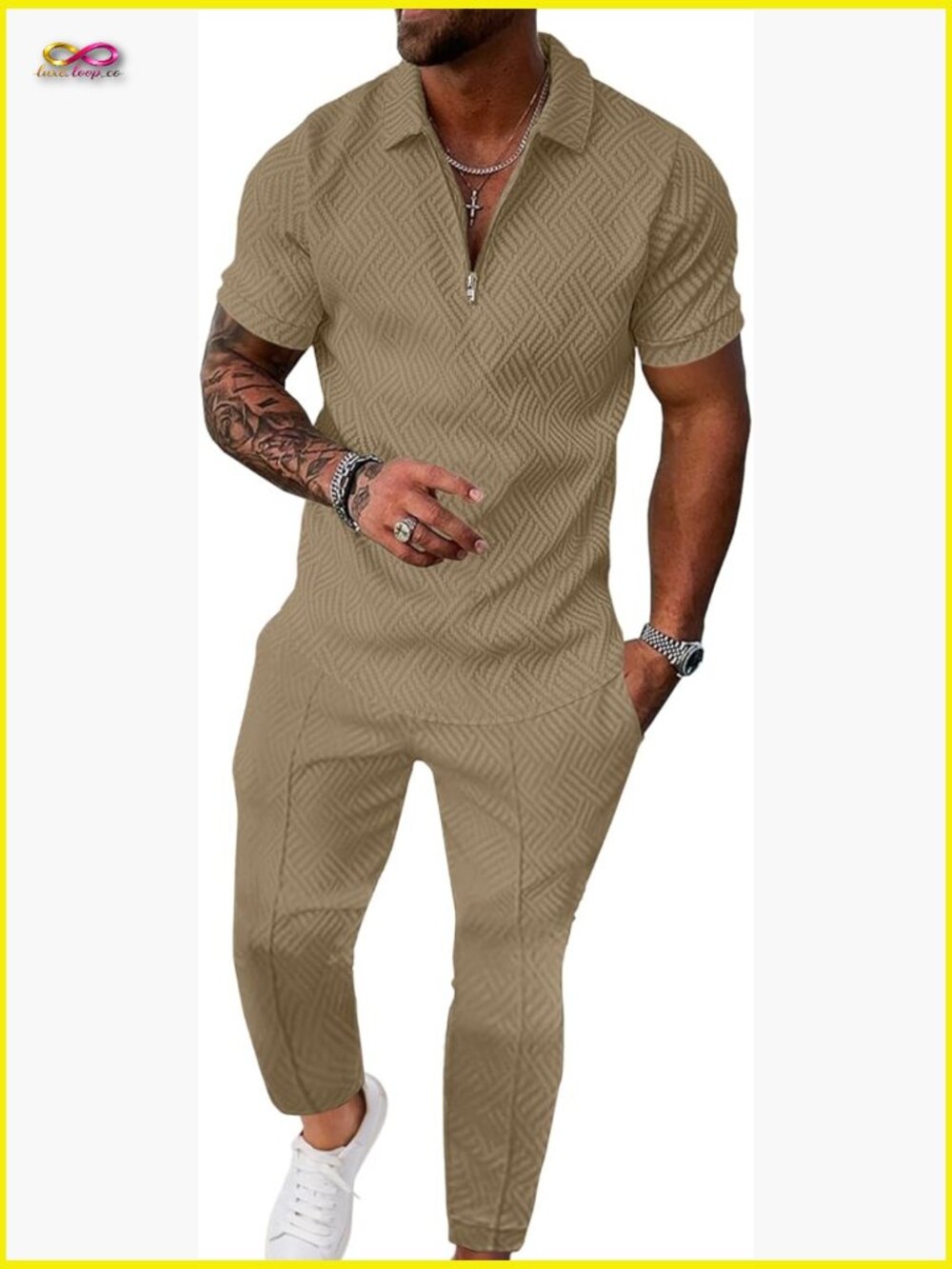 Mens Sweat Suits Set Tracksuit 2 Piece Outfits Short Sleeve Casual Jogging Pants